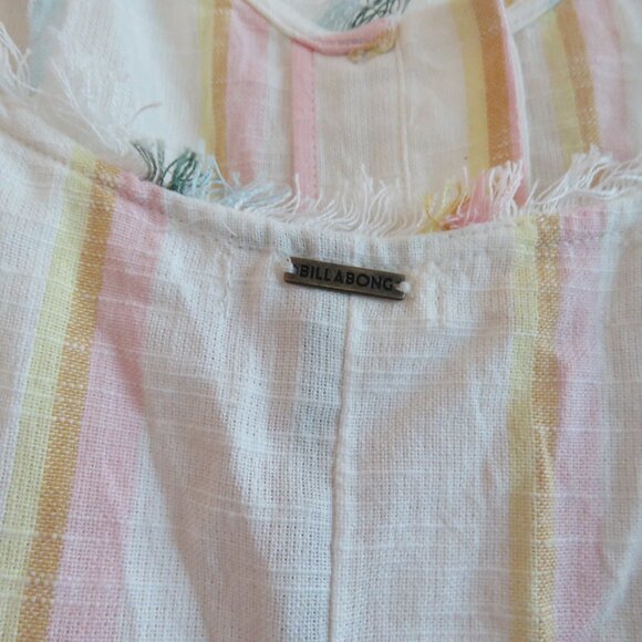 BILLABONG X THE SALTY BLONDE Sunny Stripes Candy Stripe Gauzy Mini Sun Dress NWT - Picture 13 of 15